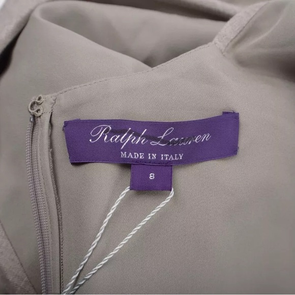 Ralph Lauren Purple Label Womans Midi Draped Dress Sz 8 Gray Wool Sleeveless NWT - Picture 6 of 6
